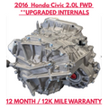2016 Honda Civic 2.0L CVT Transmission MDMA FWD Remanufactured OEM 200315DM0000